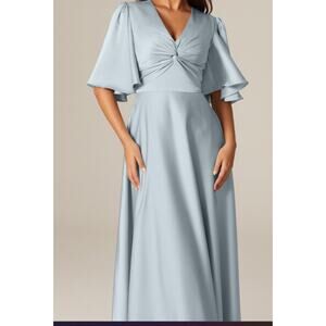 AW BRIDAL 18 2X plus baby blue Elinore wedding guest party maxi dress NEW B110